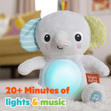 Bright Starts, hračka slona Hug-a-bye se světly, písničkami, různými texturami a dalšími, vícebarevné hračky Bebe Naty Shop
