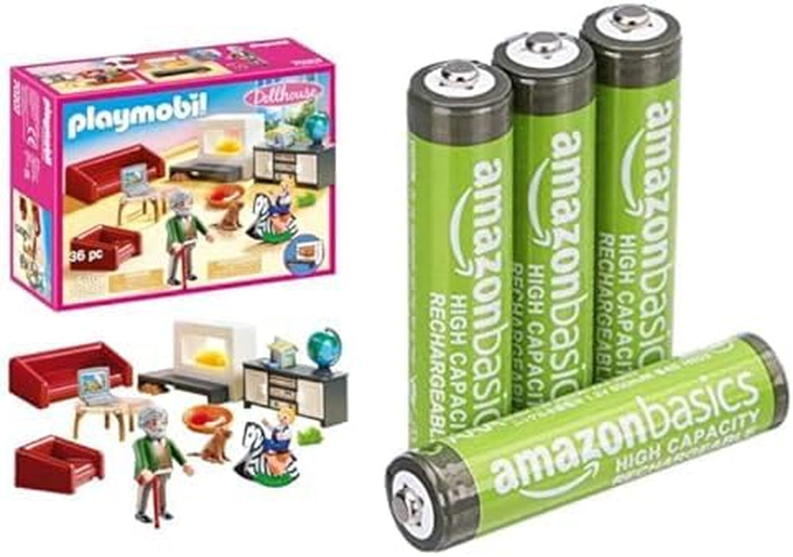 Amazon Basics 850mAh 4 balení domeček pro panenky Light Up domeček pro panenky Obývací pokoj Věk 4+ AAA baterie