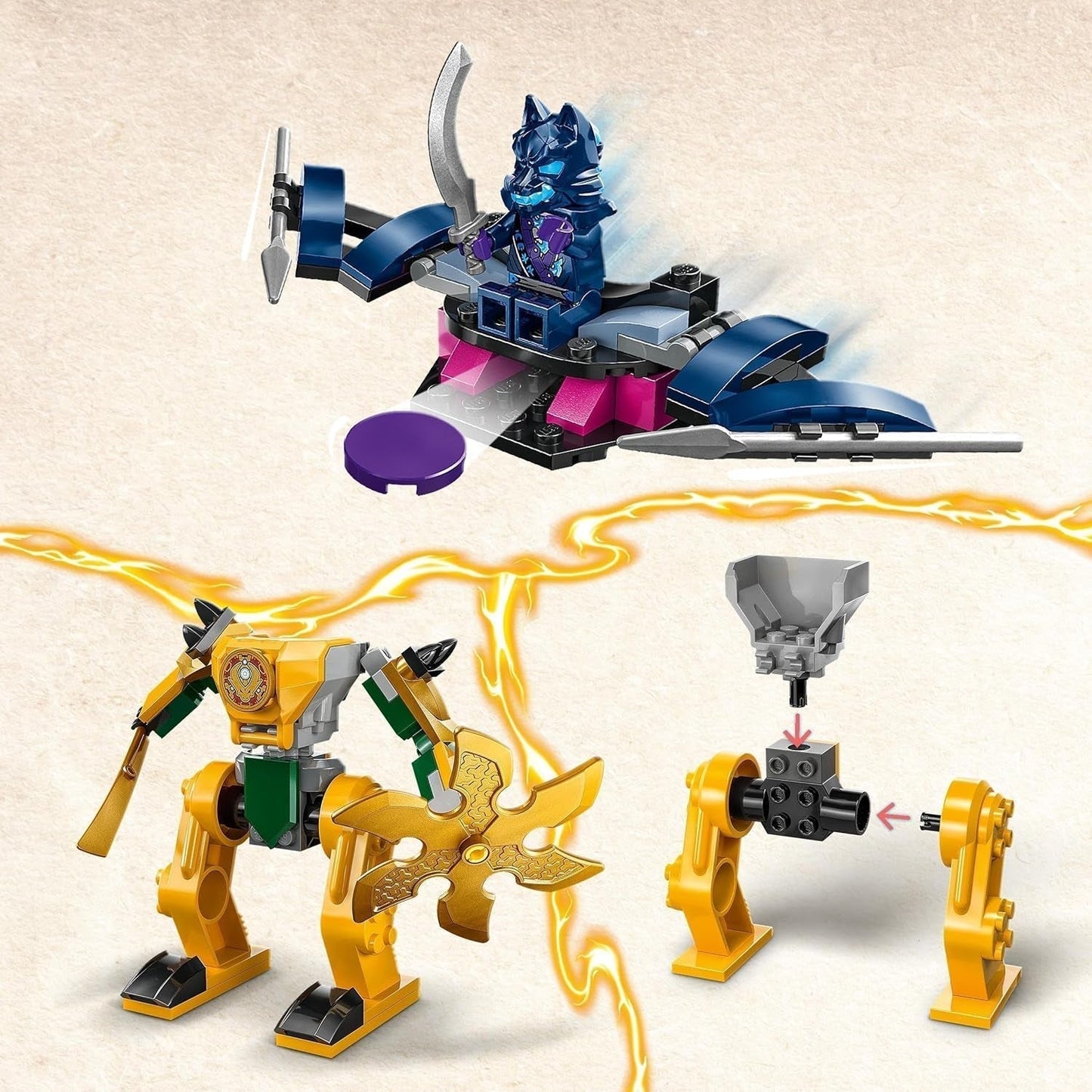 LEGO NINJAGO Arin's Battle Mech, hračka Ninja pro děti od 4 let S figurkami Vč. Arin s mini katanou, akčními figurkami a roboty, malý dárek pro chlapce a dívky 71804 Stavebnice Besuche den LEGO-Store