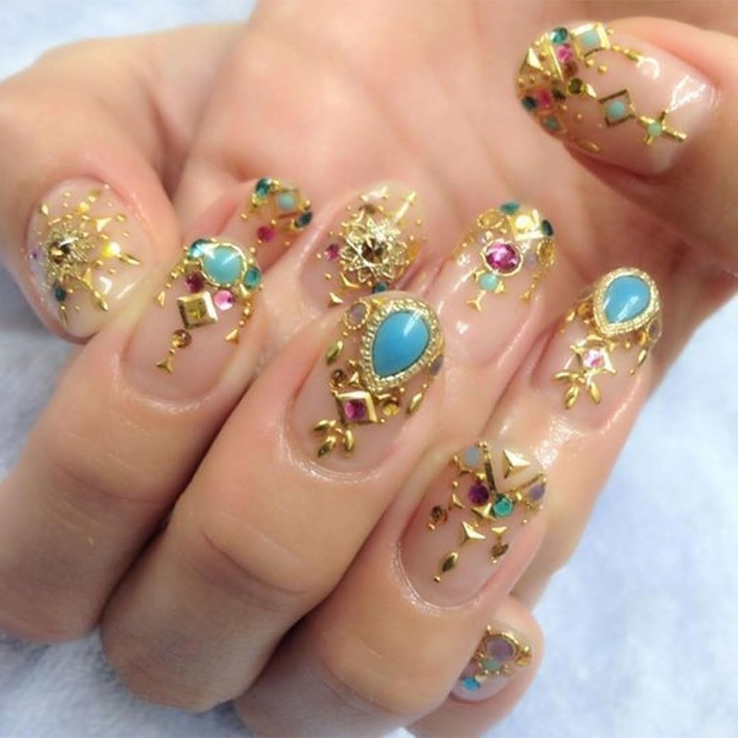 JMEOWIO Nálepka na nehty Herz Mond Stern 9 Blatt Nálepka na nehty Selbtklebend Nagelaufkleber Bunt Dekoration Nageldesign Zubehör