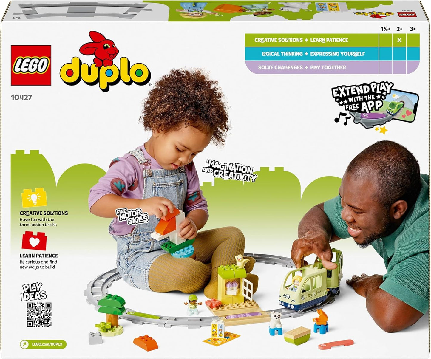 Interaktivní dobrodružný vlak LEGO DUPLO Town, sada se světly a zvuky pro hraní rolí, umožňuje 2letým dětem stavět koleje, předškolní vzdělávací hračka 10427 Stavebnice Besuche den LEGO-Store