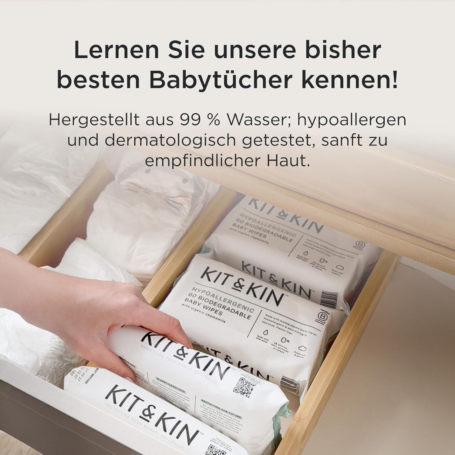 Ekologické plenky Kit & Kin Premium, velikost 4 (9–16 kg), 132 plen, rostlinné a hypoalergenní, spolehlivá ochrana proti úniku, veganské a bez krutosti