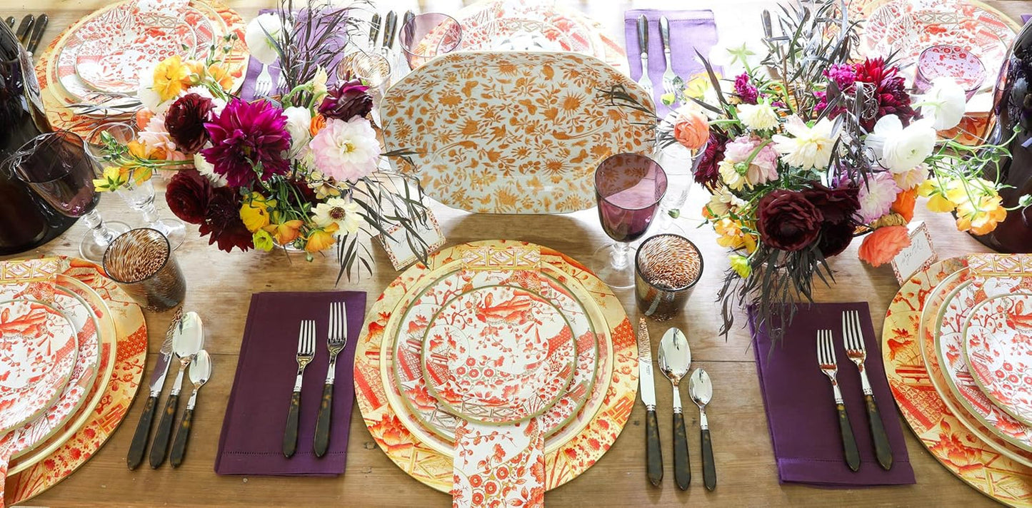 Porcelánové ručníkové ubrousky pro hosty Coral Gold, 15 v balení