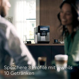 Siemens EQ900 TQ903D03 Automatický kávovar na espresso, Ovládání aplikací, Intuitivní dotykový displej, Režim Barista, AromaBoost, Redukce hluku, Prémiový mlýnek, Automatické čištění párou, 1500 W, Nerezová ocel