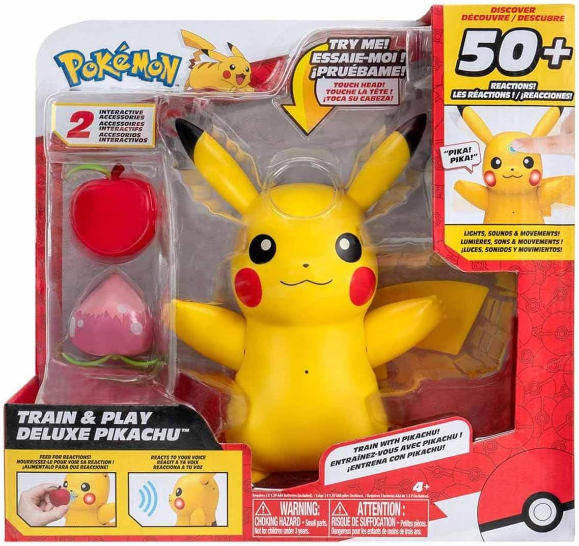Pokémon PKW3330 - Deluxe My Partner Pikachu, oficiální Pikachu se světlem, zvukem a pohybem Akční figurky Naty Shop
