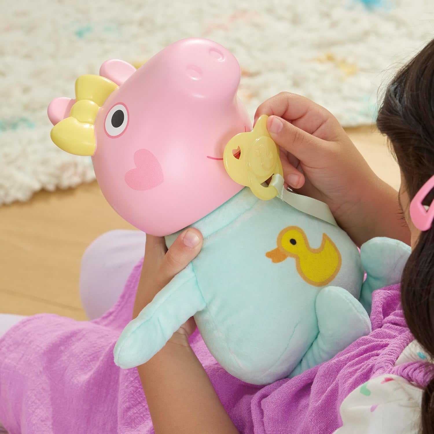Interaktivní panenka Peppa Pig 28 cm Evie s 20 zvuky a mnoha funkcemi, sada hraček pro děti od 3 let