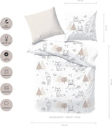 Dětské povlečení, liška, sova a lesní zvířátka, 100% bavlna Povlečení - dětské Naty Shop