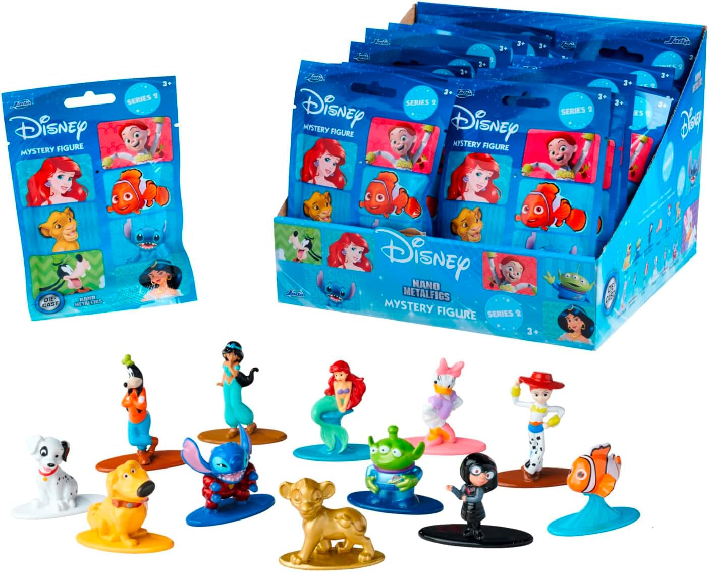 Jada Toys Disney figurka (1X Mystery Fig in Blind Pack) – 1 Sběratelská figurka s překvapením z 12 Disney figurek, Nano kovová figurka (4 cm) Pro děti a fanoušky od 3 let, Série 2, Černá Akční figurky Naty Shop Výchozí název
