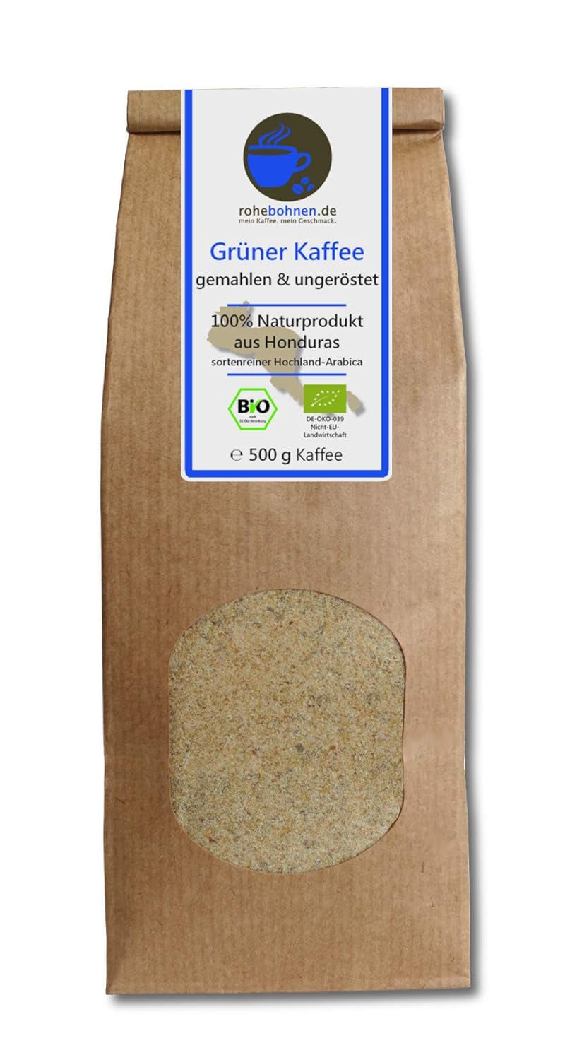 Zelený kaffee bio gemahlen - Honduras (Rohkaffee gemahlen 500 g)
