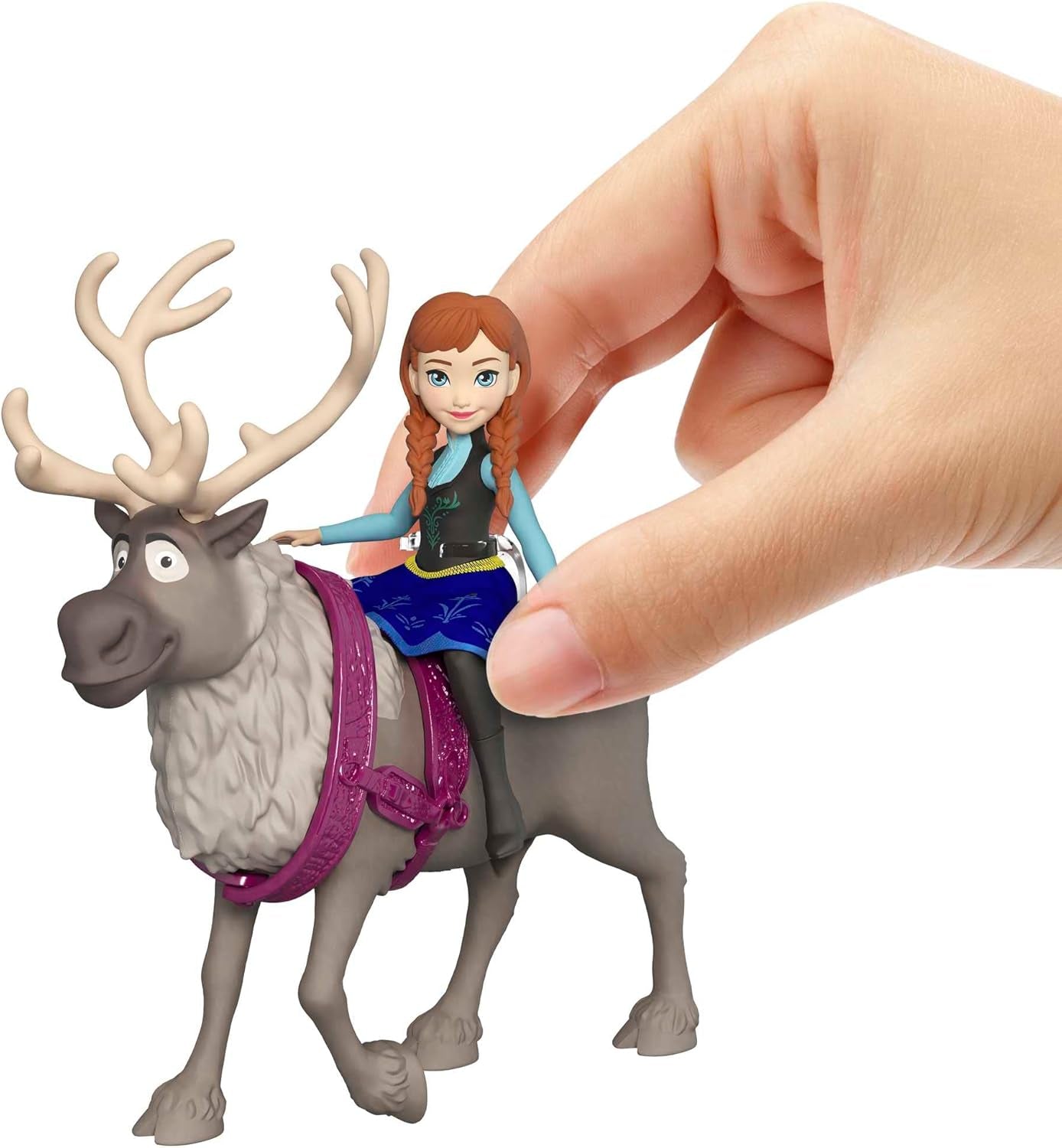 Mattel DISNEY Panenka Ledová královna Anna a Sven a figurka zvířat, inspirováno animovanými postavičkami, pohyblivými končetinami, odnímatelnou sukní a pláštěnkou, pro děti od 3 let, HLX03 Naty Shop Dolls