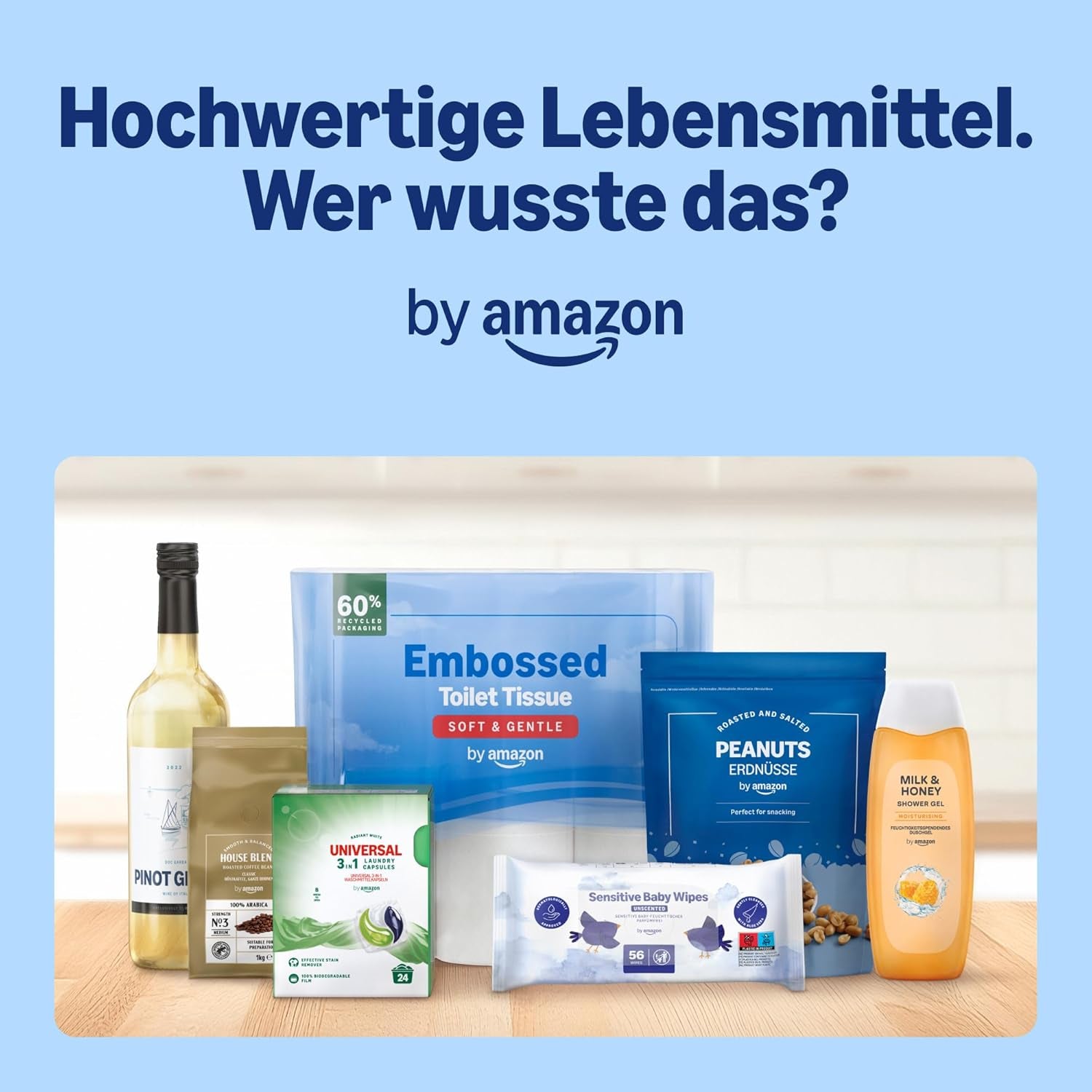 Dětské ubrousky Amazon Ultra Sensitive, 1080 ubrousků, neparfemované, 18 balení po 60 ubrouscích (dříve značka Amazon, identický produkt)