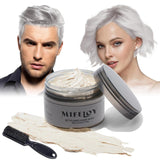 4,23 oz Fialový odstín na vlasy Dočasná barva na vlasy se štětci, Muži Ženy Vosk pro styling vlasů, Instantní krém na vlasy Bahno Přírodní Pomáda pro účesy, DIY Cosplay Halloween Vosk na vlasy Barva na vlasy Naty Shop bílá