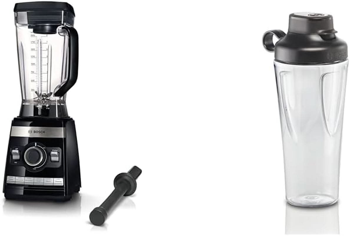 Bosch Standmixer Vitaboost MMBH6P6BDE, 6-Klingen-Edelstahlmesser, 2,5L Tritan-Mixbehälter, Stopfer, 6 Automatikprogramme, Rezeptbuch, Bpa-Frei, Einfache Reinigung, 45 000 U/Min, 1600 U/Min, 1600 U/Min. Deutsches Rezeptbuch