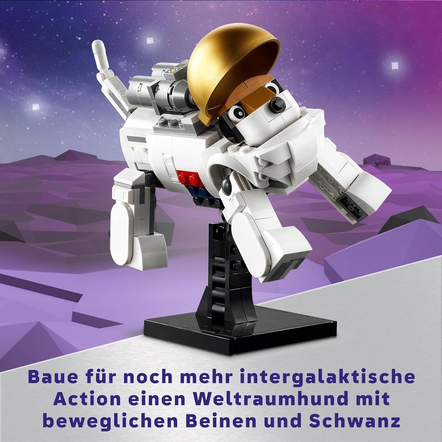 LEGO Creator 3v1 hračka vesmírného astronauta, model psa a vesmírné lodi pro děti, dekorace do školky, kreativní dárek pro chlapce a dívky 9 let 31152 stavebnice Besuche den LEGO-Store