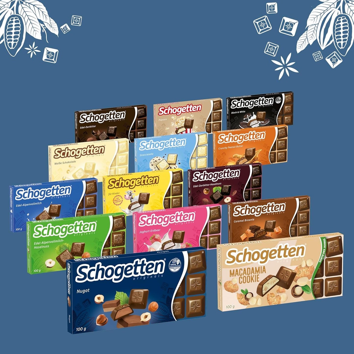 Čokoládová tyčinka Schogetten Nugát 100g, jednotlivě porcovaná. Potěšení. Kousek po kousku.