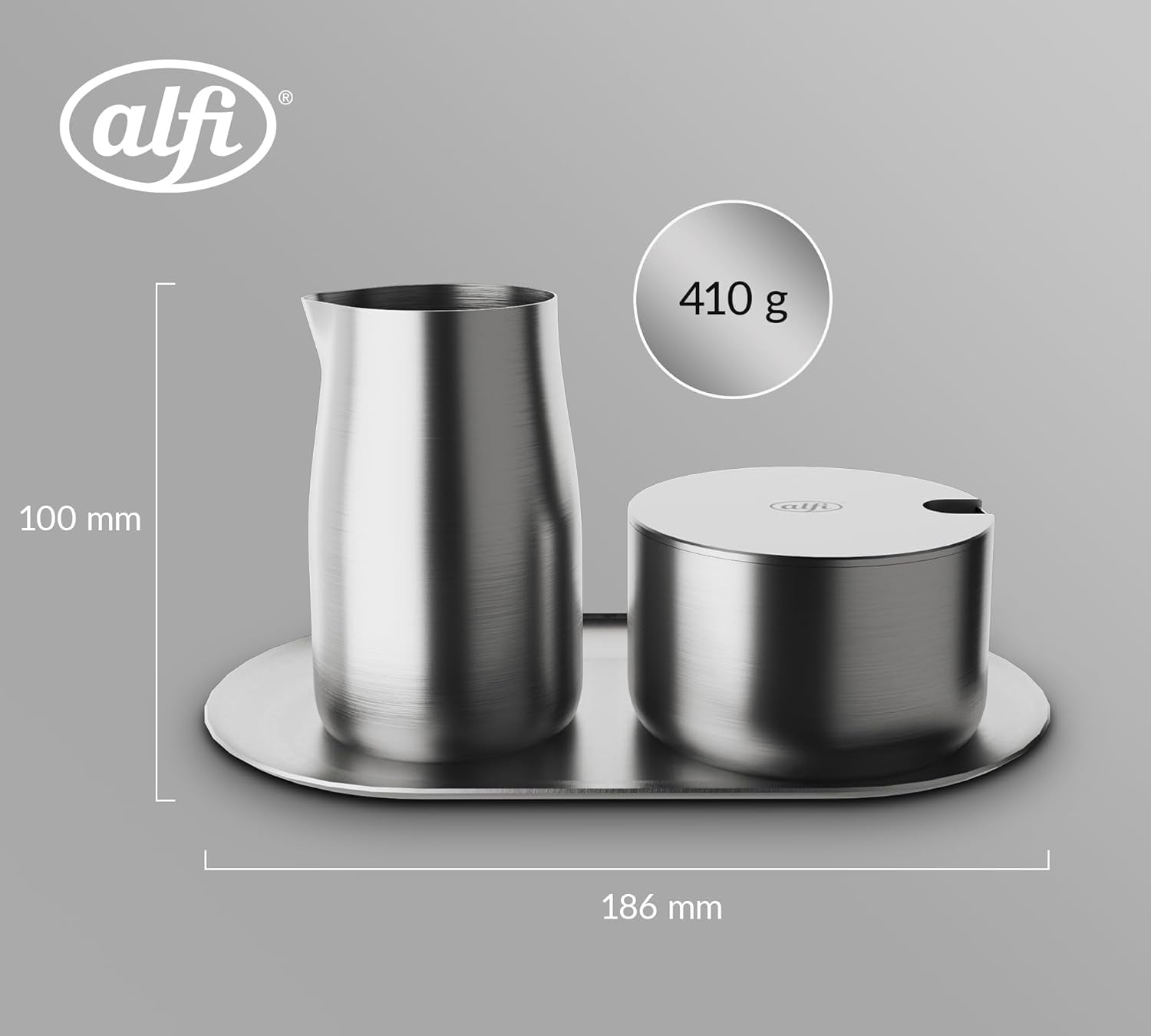 ALFI SADA MLÉKA A CUKRU, matný povrch, vysoce kvalitní nerezová sada mléka a cukru, elegantní design, vhodné do myčky, odolná