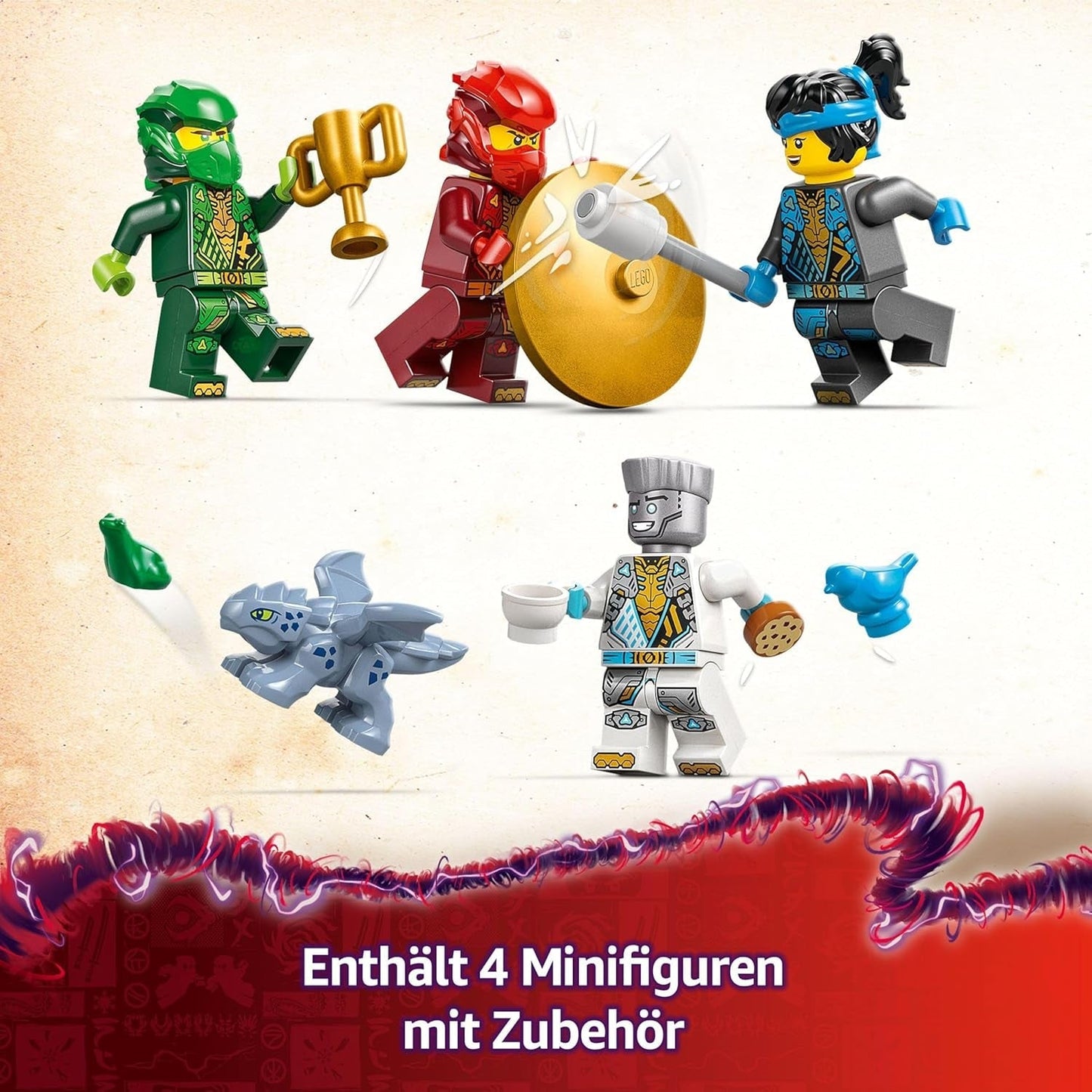 LEGO NINJAGO Spinjitzu Ninja Temple - Stavebnice se 4 minifigurkami a 1 figurkou draka - Stavebnice - Vánoční nebo narozeninový dárek pro chlapce a dívky od 4 let 71831 Stavebnice Besuche den LEGO-Store
