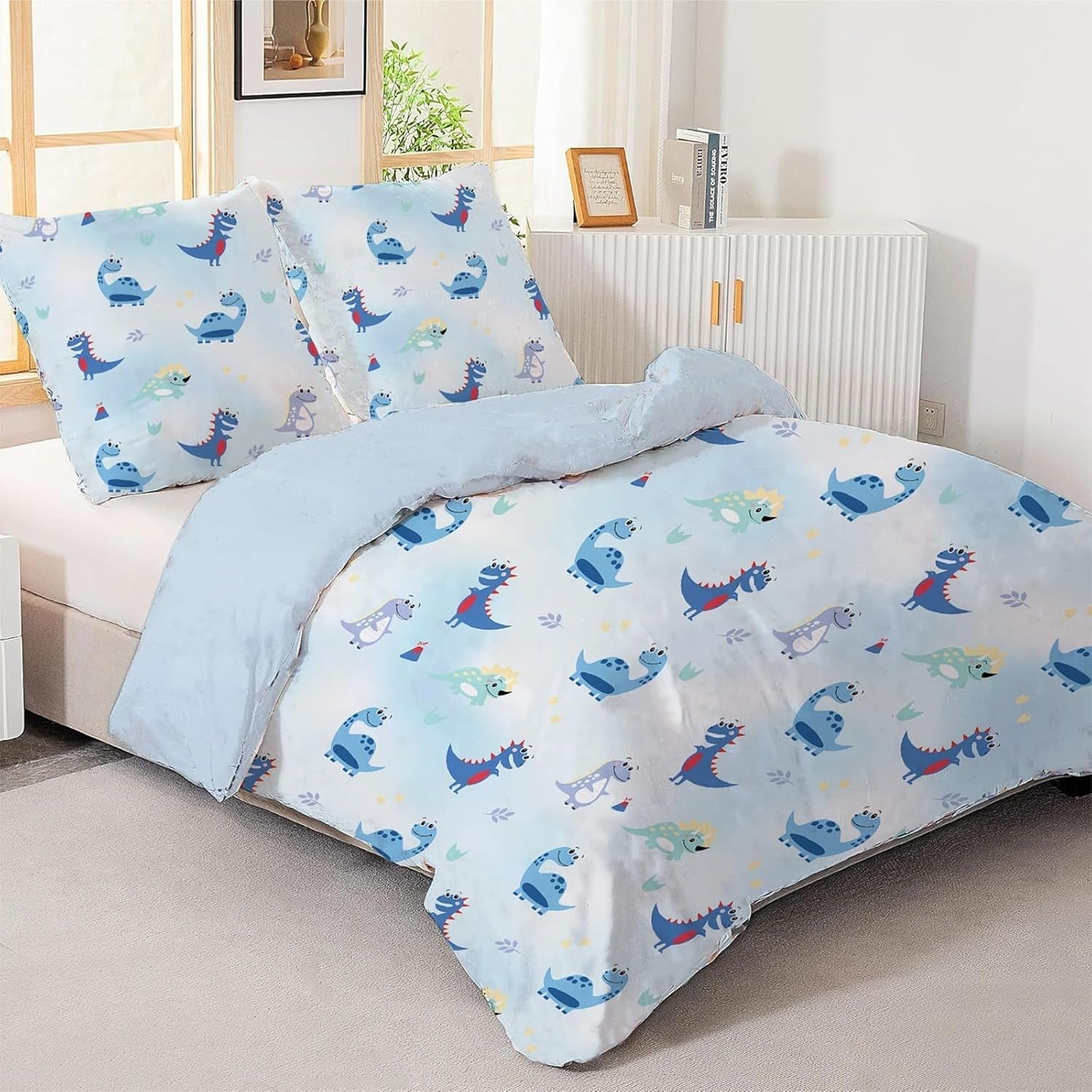 Povlečení pro chlapce, různé modely Povlečení dětské Naty Shop Dinosauři 200X200 cm + 80X80 cm