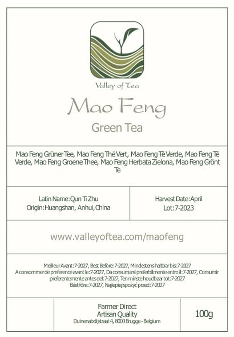 Zelený čaj Mao Feng Huangshan - slavný čínský čaj z Huang Shang - žluté hory Maofeng Lístky zeleného čaje Čína Čaj Mao Feng Organický zelený čaj Čínský zelený čaj Zelený čaj