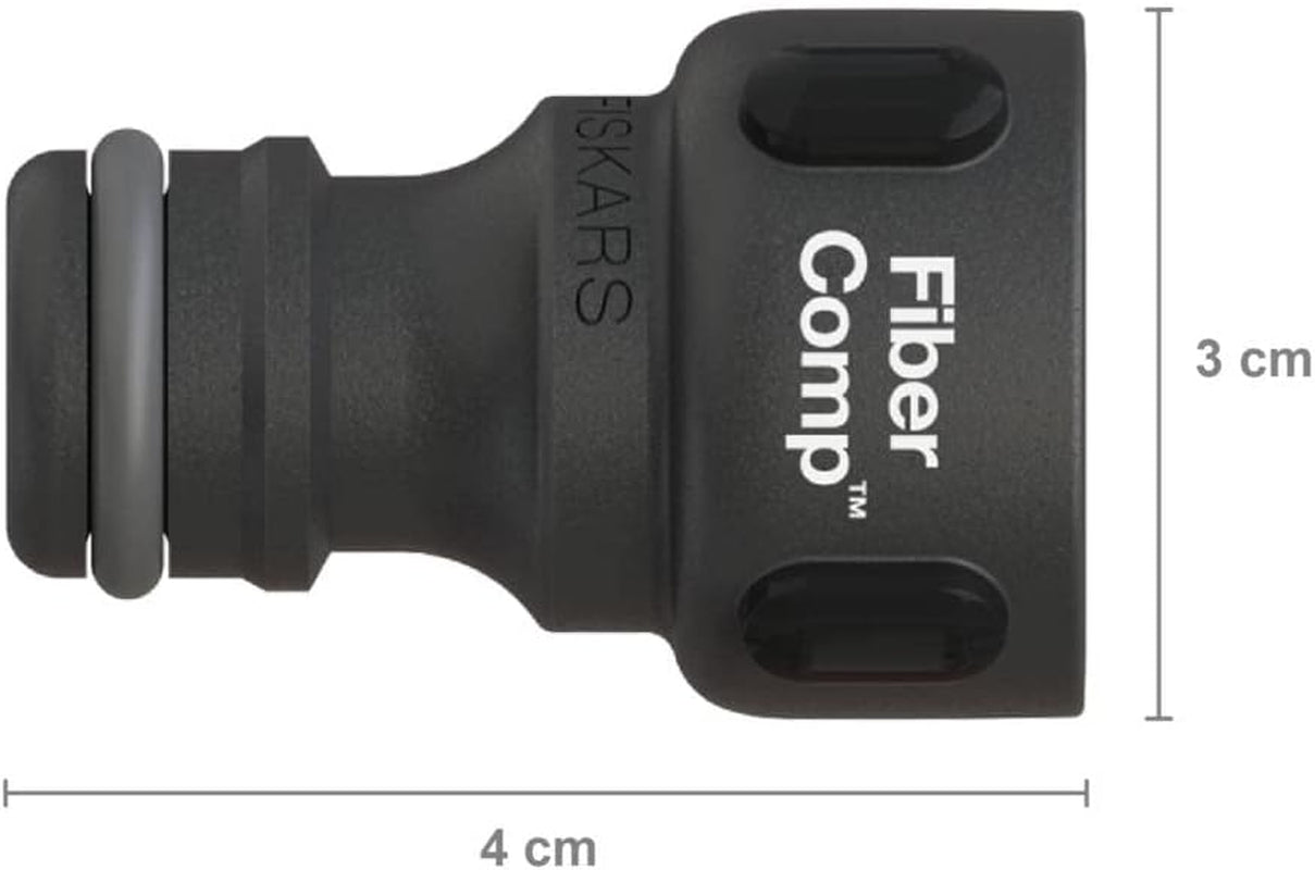 Fiskars Faucet Connector, pro faucety, Ø 21 mm (G 1/2"), FiberComp, univerzální velikost, 10 g, černá/oranžová, 1027053
