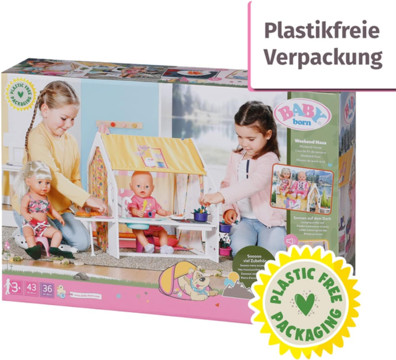 BABY born domeček pro panenky, víkendový domeček se světelnou a zvukovou funkcí, otevírací boční panely, dřez, gril a mnoho doplňků, 832752, Zapf Creation