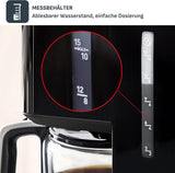 Espresso Tefal Smart'n Light s časovačem, Espresso s programovatelným filtrem 1,25 l, funkce aroma pro intenzivní aroma, funkce udržování teploty, proti odkapávání a snadné čištění, černá