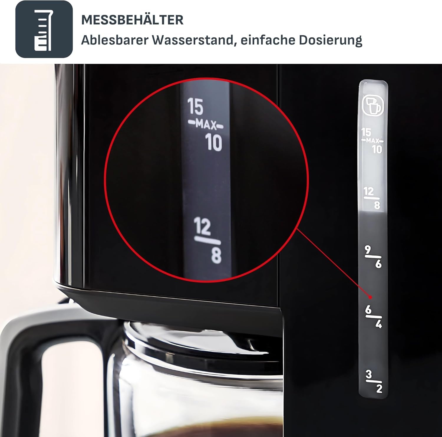 Espresso Tefal Smart'n Light s časovačem, Espresso s programovatelným filtrem 1,25 l, funkce aroma pro intenzivní aroma, funkce udržování teploty, proti odkapávání a snadné čištění, černá