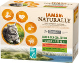 IAMS Naturally Senior Mokré krmivo v omáčce - Vysoce kvalitní mokré krmivo pro maso a ryby pro starší kočky, Land & Sea Collection, 12 x 85 g