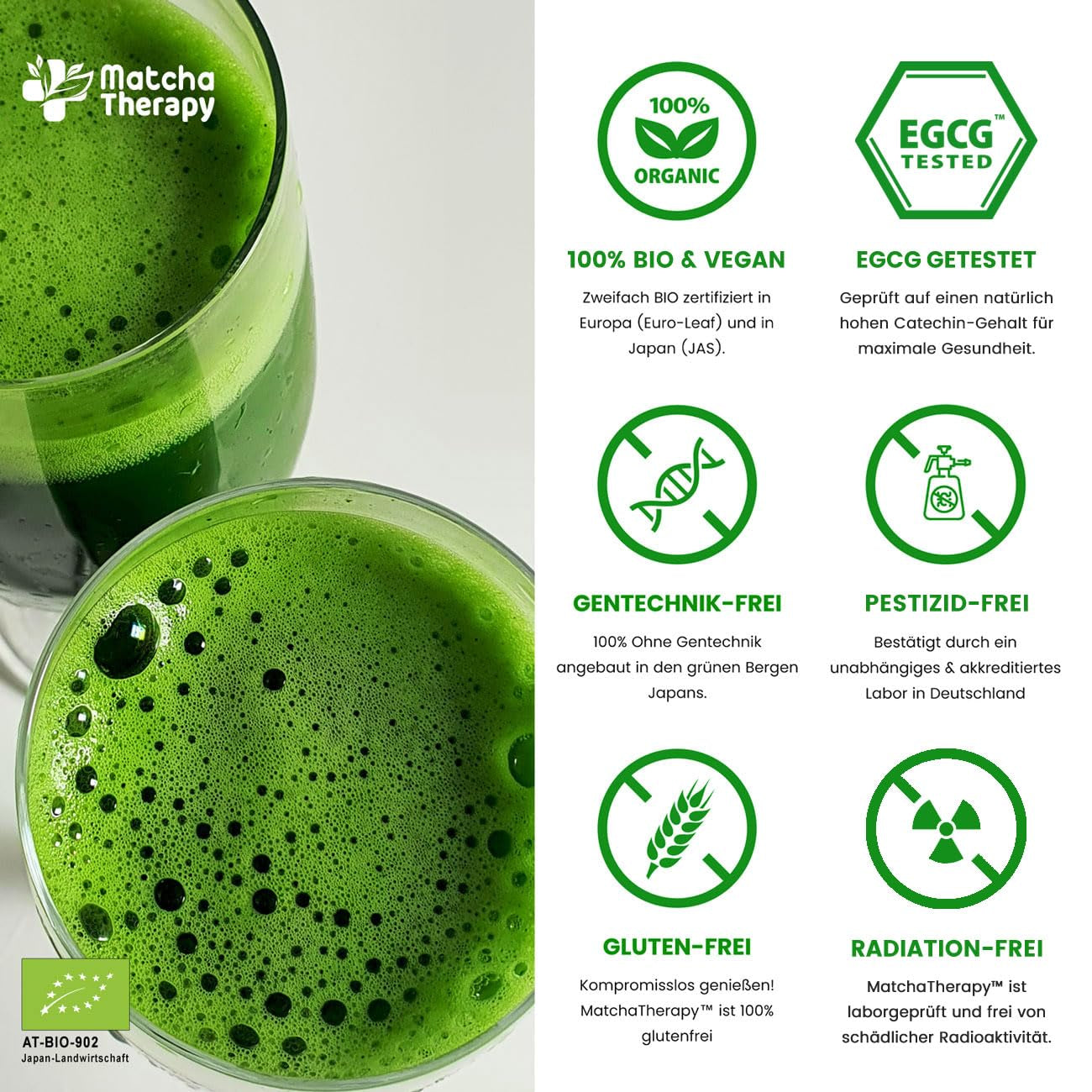 Matcha terapie 30+ | Organický prášek Matcha Tea | 60 g | S ověřeným obsahem minimálně 30 mg/g katechinu EGCG | Podporuje imunitní systém a energetickou hladinu | Slavnostní kvalita | Zelený čaj z Japonska
