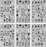 JMEOWIO Nálepka na nehty Halloween 6 Blatt Nálepka na nehty Selbtklebend Nagelaufkleber Dekoration Nageldesign Zubehör