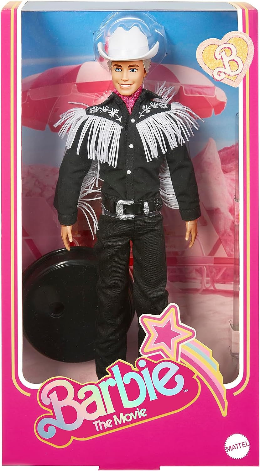 BARBIE the MOVIE Ken – sběratelská panenka ve westernovém oblečení, vintage košile, kovbojský klobouk, bílé boty z filmu pro děti od 3 let, HRF30 Naty Shop Dolls