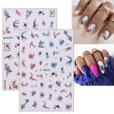 Jmeowio JMEOWIO Nálepka na nehty Marmor Französische Spitze 10 Blatt Nálepka na nehty Selbtklebend Nagelaufkleber Bunt Dekoration Nageldesign Zubehör
