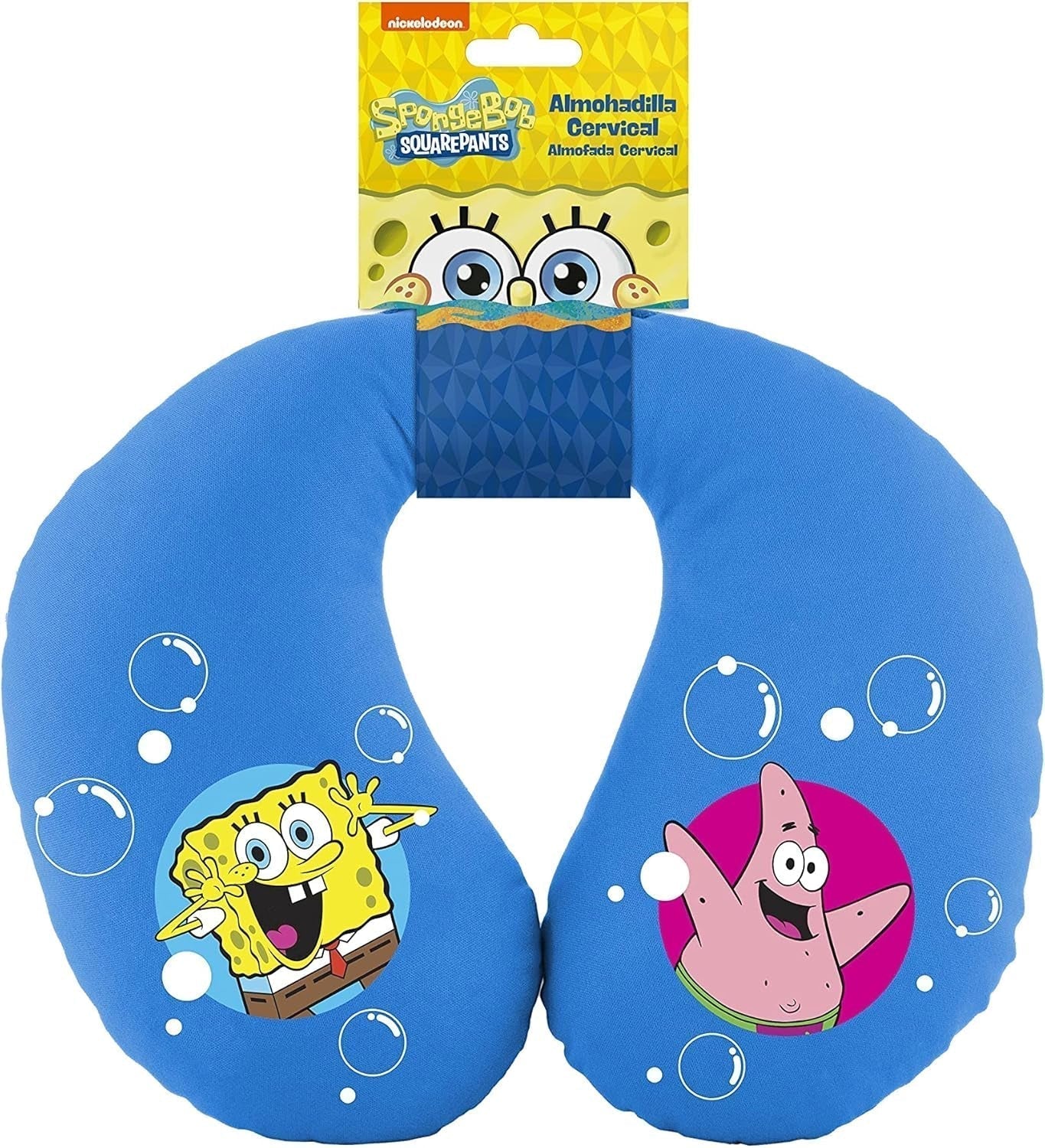 Bob Esponja Spongebob polštářek na krk pro děti. Super pohodlné cestovní, modré cestovní polštářky Naty Shop
