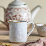 Hrnek na mléko Bloomingville, zimní bílá, vánoční stromeček, 145 ml, na příbory