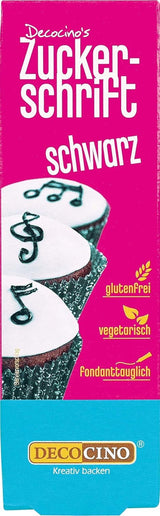 Nápisy s červeným cukrem Decocino - Nápisy potravinářské barvy - Praktická tuba na etiketování fondánu a polevy - Pečicí ozdoby na dorty, dorty a cupcaky! (balení 2 ks)