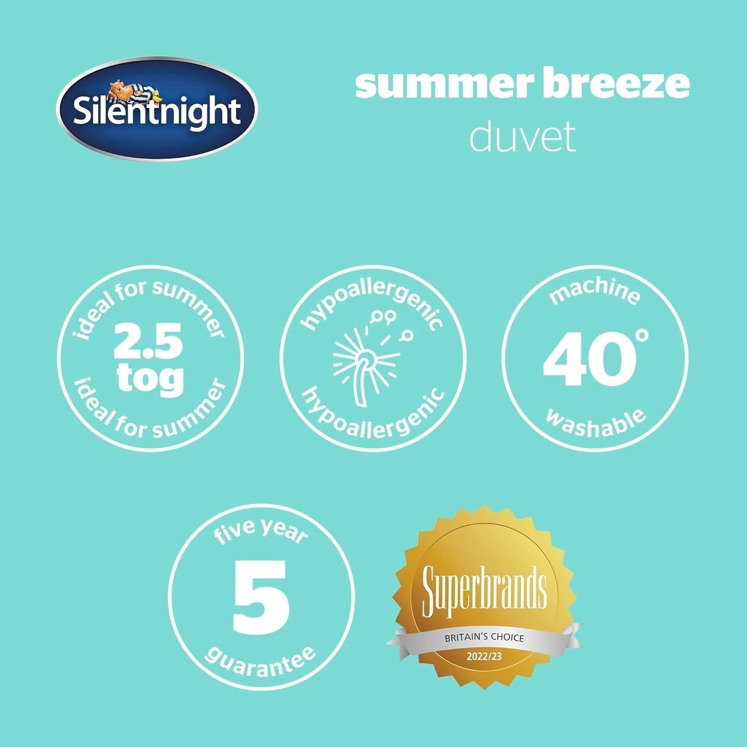 Silentnight Summer Breeze přikrývka pro jednolůžko 2,5 Tog Lehká letní přikrývka Ideální pro teplé noci a horké ložnice Hypoalergenní jednolůžko, které lze prát v pračce 200 x 135 cm Přikrývky a přikrývky Naty Shop