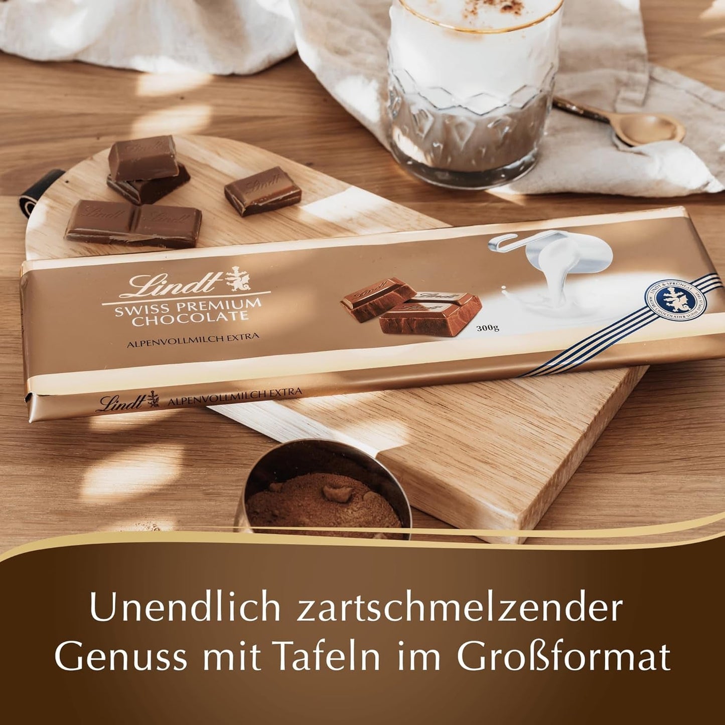 Lindt Čokoláda | Čokoláda s mlékem a ořechy | 300 g | Nejlepší celoořechová mléčná čokoláda | Čokoládová tyčinka