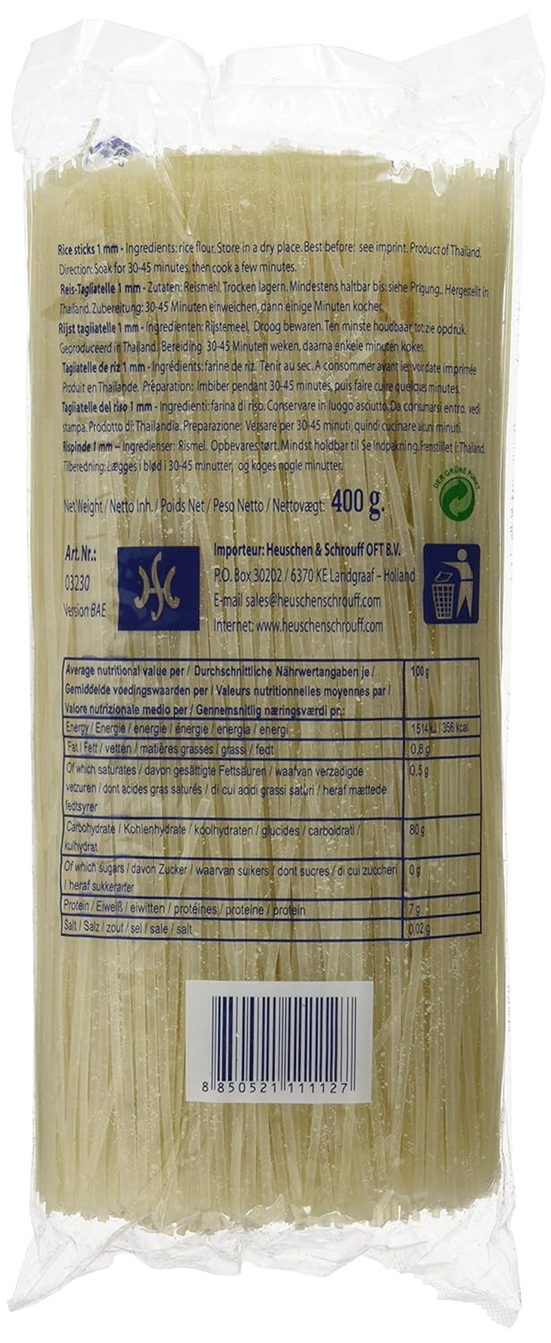 - rýžové nudle 1 mm, (1 x 400 GR)