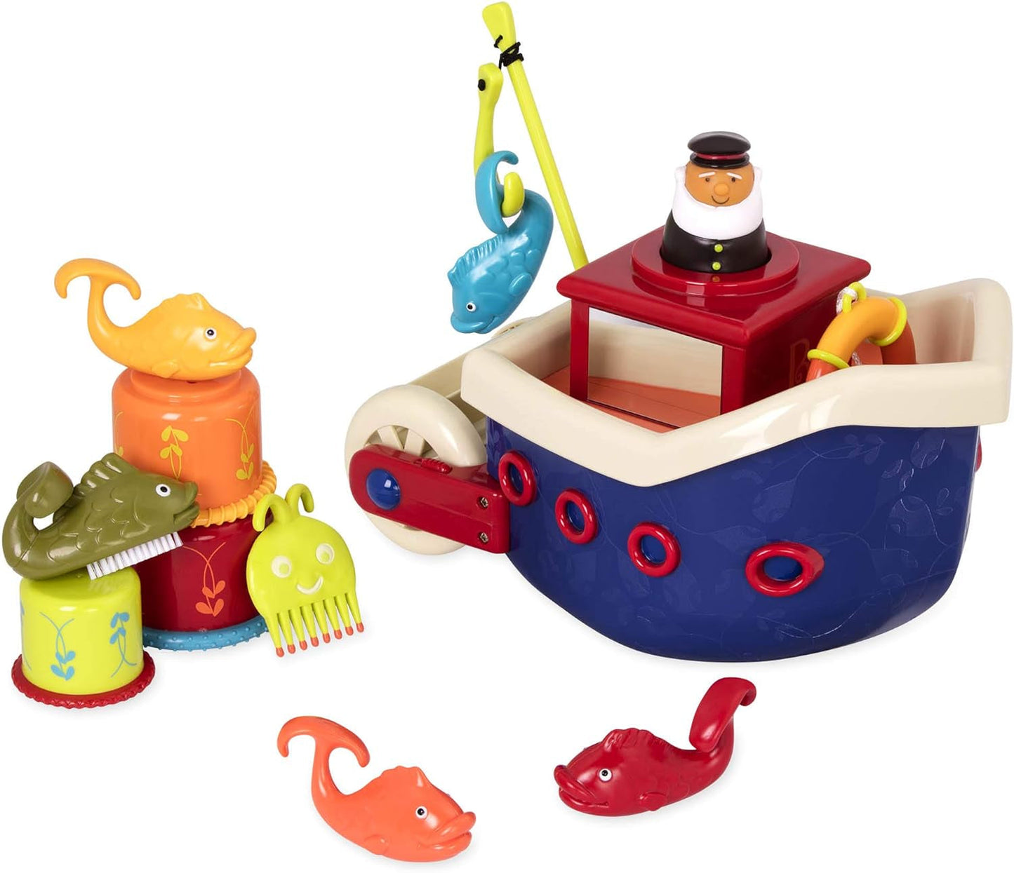 B. toys 13dílná hračka do vany pro děti s lodičkou, skládací sklo, ryba, rybářská hra hračka pro děti vana od 1 roku Hračky Bebe Naty Shop Výchozí název