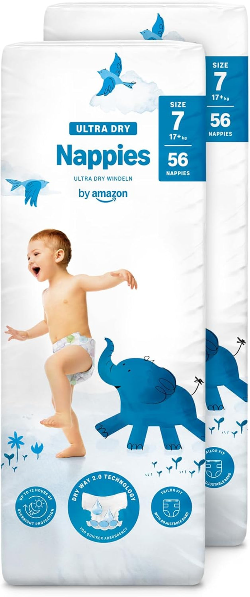 Ultra suché plenky Amazon, velikost 1 (2–5 kg) – měsíční krabička, bílá, počet 96 (2 balení po 48) (dříve značka Mama Bear, identický produkt)