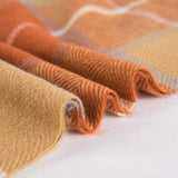 G Lake Orange kostkovaná deka Throw Akryl Měkký oboustranný barevný přehoz s třásněmi Dárek pro vánoční dekorace 127 Cm Š X 170,2 Cm L-Dýně Oranžové Postele a deky G Lake