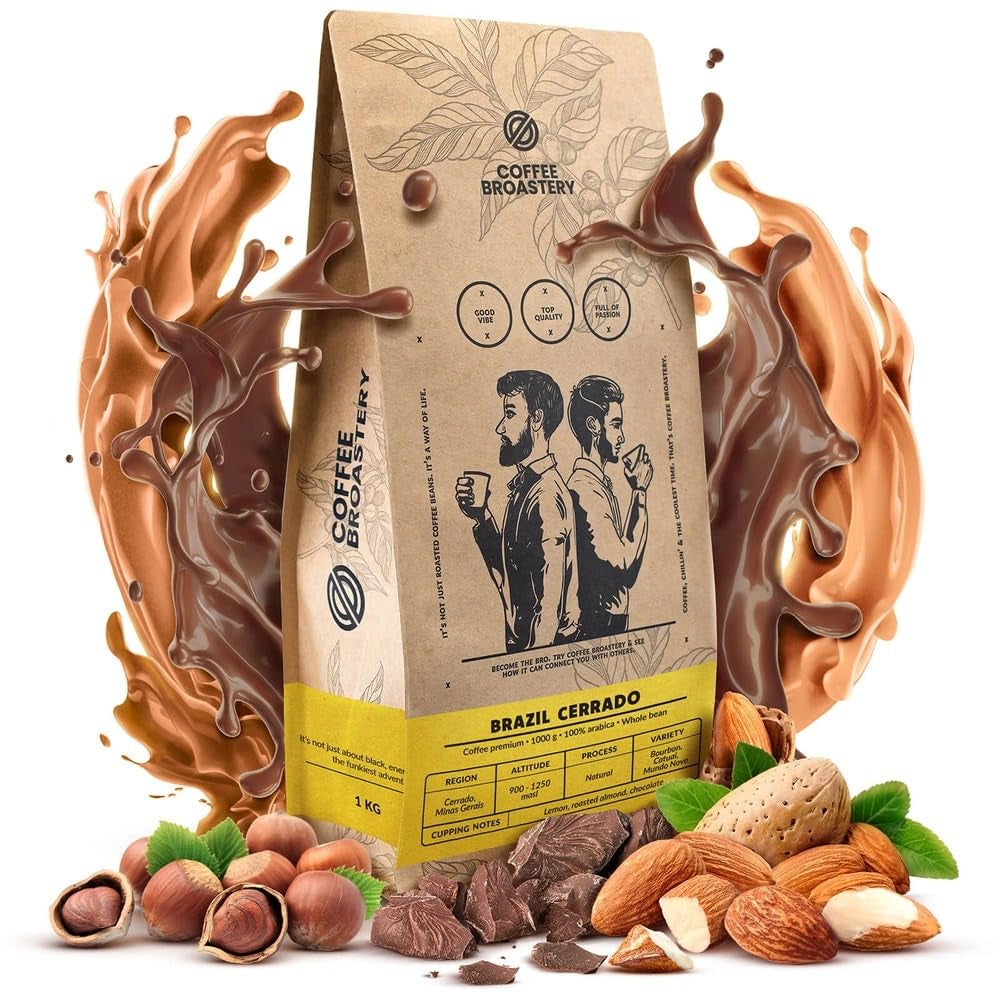 Sada zrnkové kávy 2x1kg 2000g | Brazílie Mogiana | Brazílie Cerrado | Brazílie | Speciální káva | Čerstvě smažené