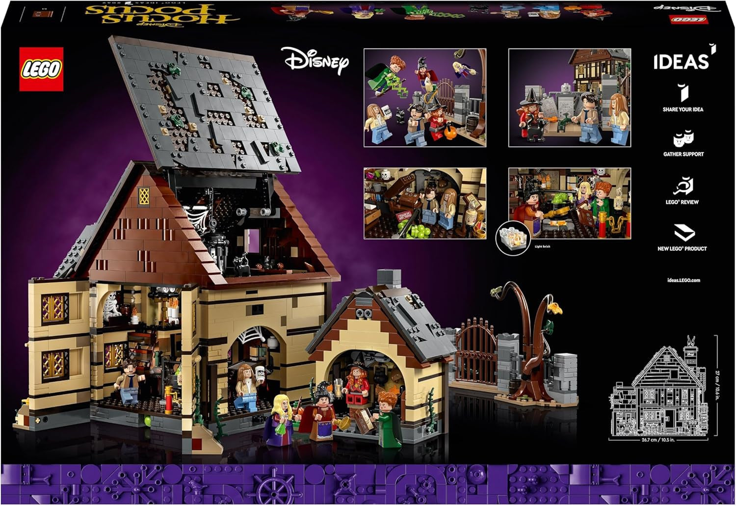 LEGO Ideas Hocus Pocus: Sada Sandersonových sester Čarodějnický dům, sbírka pro dospělé s domečkem, 6 minifigurek a doplňků, žena a muž 21341 Stavebnice Besuche den LEGO-Store