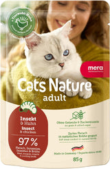 MERA Cats Nature Insect Premium Katzenfutter Nass 12x85g | ohne Zucker und Getreide| Nachhaltig & mit viel Insektenprotein | Dospělý Katzennassfutter