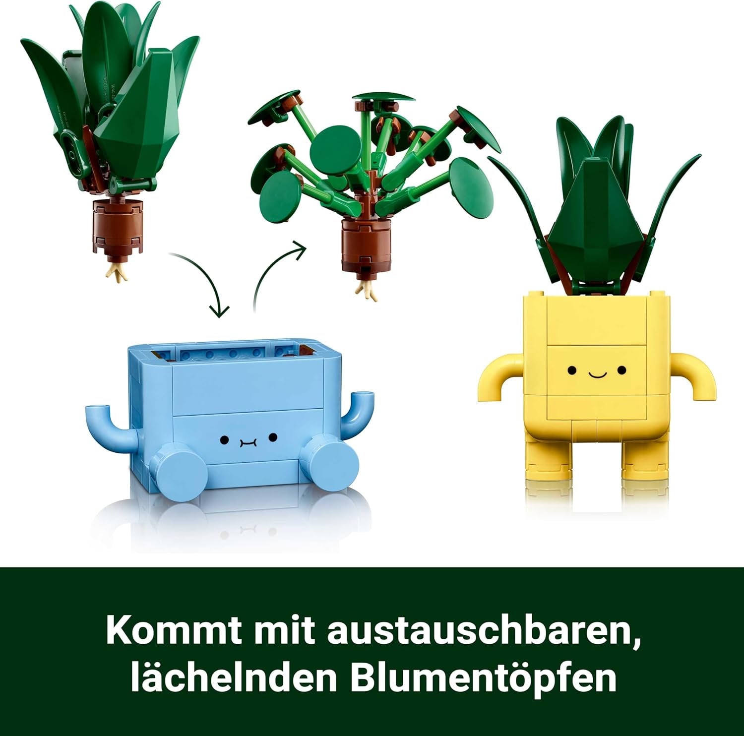 LEGO Botanicals Happy Plants - DIY sada pro děti se 2 umělými květinami a 2 barevnými květináči s kreslenými obličeji - Tip na dárek pro dívky od 9 let - 10349 Besuche stavebnice v LEGO-Store