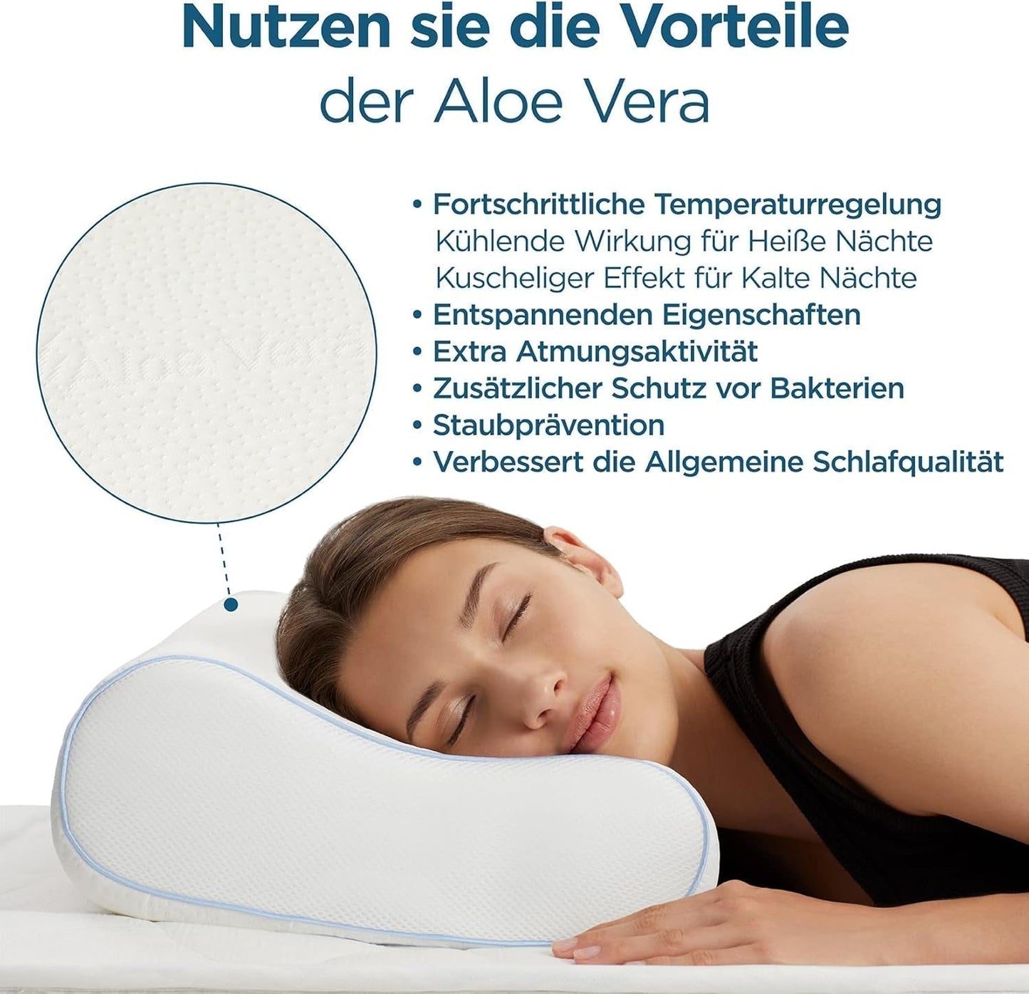 Ortopedický polštář ORTHOVERSE - polštář na podporu krku, polštář na spaní, polštář, polštář z paměťové pěny, polštář, polštář proti bolesti krku - výškově nastavitelný, potah z aloe vera, zdravotní pomůcka Naty Shop Cervical Ortopedic Pillows