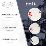Sada nádobí pro 6 - 18 kusů - Porcelánová sada nádobí - Sada bílého nádobí - Sada mís a talířů - Moderní nádobí - Talíře - Obsluha - Sada nádobí pro 6