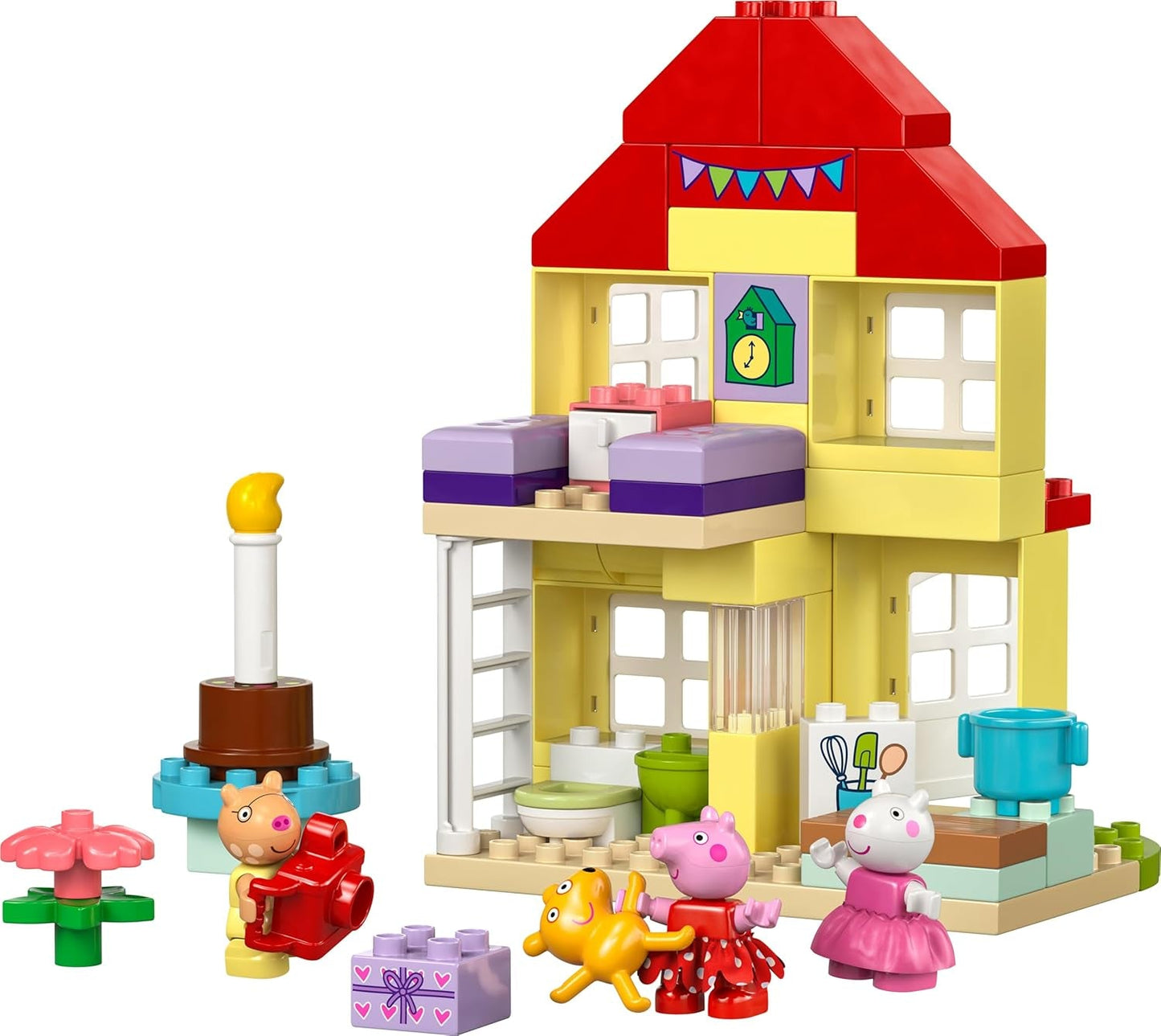 LEGO DUPLO Peppa's Birthday House: Kreativní hračka pro 3 postavy, stavějte a přestavujte domeček pro 2leté děti, chlapce a dívky, podporuje zručnost 10433 Stavebnice Besuche den LEGO-Store