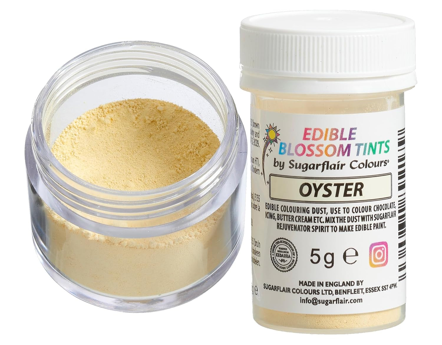 Sugarflair Blossom Tint Dust Oyster Food Coloring Powder - Potravinářský prášek pro zdobení dortů, cukrovou pastu, fondán, polevu, čokoládu, máslový krém, makarony a další - 5G