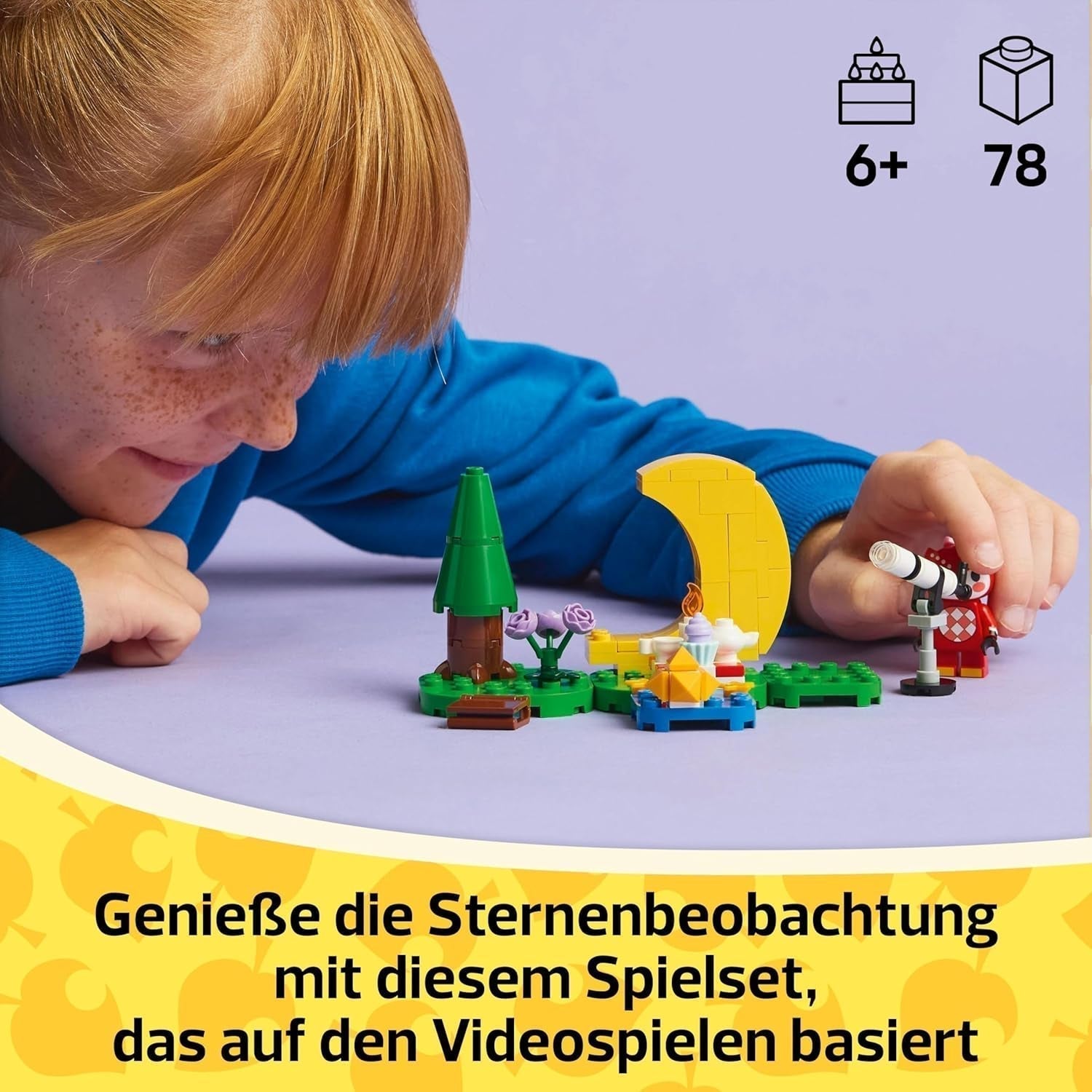 LEGO Animal Crossing Pozorování hvězd s Eufemií, Stavebnice pro děti, Nápaditá sada videoher na hrdiny, Hračka pro 6leté dívky a chlapce, Hračka Figurka zvířátko 77053 Stavebnice Besuche den LEGO-Store